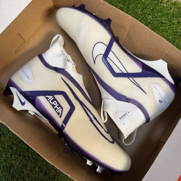 Nike Alpha Menace Elite 3 P Football Cleats White/Purple Men 10.5 DM1792-101 NEW main image 6